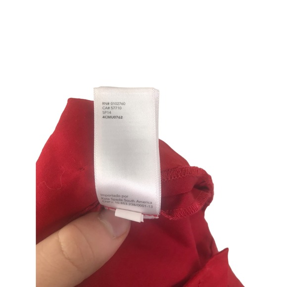 Kate Spade Saturday Women's Chino Shorts Red Cotton Stretch Flat Front Sz 2 - Picture 14 of 14